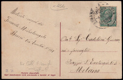 1911 BRONI - PIACENZA. Cartolina "Saluti da Broni" con aereo e ...
