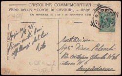 1911 LA SPEZIA / GARE AVIATORIE. Cartolina ufficiale policroma ...