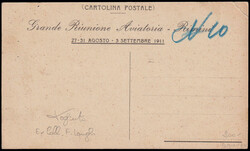 1911 RIMINI RIUNIONE AVIATORIA. Cartolina ufficiale policroma ...