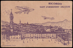 1912 SALUZZO / GARE DI AVIAZIONE. Cartolina "Ricordo / Gare ...