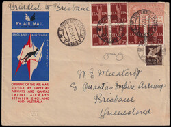 1934 BRINDISI - KARACHI - MELBOURNE. Dispaccio Brindisi - Brisbaine. ...