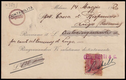 SCIOPERI DELLE POSTE DEL 1920 - SERVIZIO DI RECAPITO DELLA CAMERA DI ...