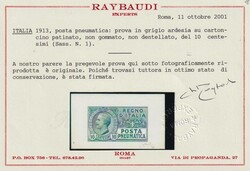 PROVA DI CONIO. Esemplare del 10 centesimi "Leoni" stampato in grigio ...
