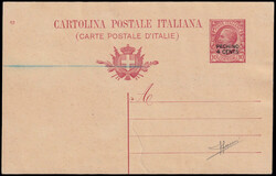 CARTOLINA POSTALE SOPRASTAMPATA A MANO. Cartolina "Leoni" da 10 ...
