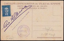 1910 BRIGA - DOMODOSSOLA PRIMA TRAVERSATA DELLE ALPI IN AEROPLANO. ...