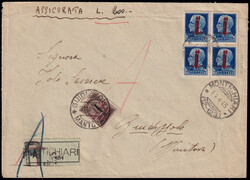 RECAPITO AUTORIZZATO SOPRASTAMPA IN ROSSO. Lettera assicurata lire ...