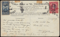 1920 PRIMO VOLO GUAYAQUIL - CUENCA. Cartolina speciale recante al ...