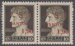 SENZA PUNTO DOPO LA S. Mantova coppia lire 1,90 su 10 cent senza ...