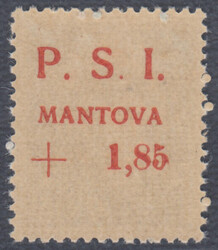 SOVRASTAMPA RECTO VERSO. Mantova lire 1,85 su 15 cent con sovrastampa ...