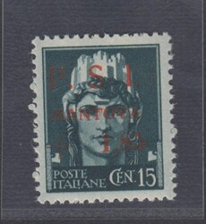 SOVRASTAMPA RECTO VERSO. Mantova lire 1,85 su 15 cent con sovrastampa ...