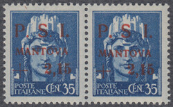 SENZA PUNTO DOPO LA S. Mantova coppia lire 2,15 su 35 cent con un ...