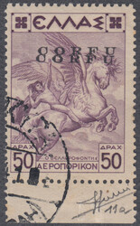 POSTA AEREA. Francobollo di Grecia da 50 dracme sovrastampato Corfu ...