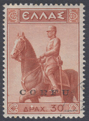MONUMENTO EQUESTRE. Francobollo di Grecia sovrastampato Corfu (senza ...