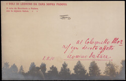 1910 PADUA / FIRST FLIGHT OVER THE CITY. Printed postcard flight over ...