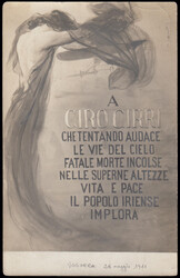 1911 VOGHERA / FIRST FLIGHTS AND DEATH OF CIRO CIRRI. Vertical ...