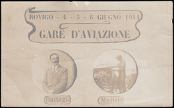 1911 ROVIGO / AVIATION COMPETITIONS. Monochrome postcard of the races ...