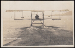 1911 LA SPEZIA / FIRST FLIGHT OF A SEAPLANE. Horizontal photographic ...