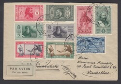 CINQUANTENARIO GARIBALDINO E SOC DANTE ALIGHIERI. Busta via aerea da ...