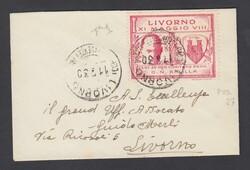 DUCE A LIVORNO. Busta affrancata con 30 cent Visita Mussolini a ...