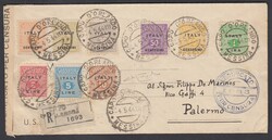 ANNULLO CAPO D'ORLANDO. Busta raccomandata affrancata con serie ...