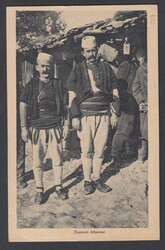 BASE NAVALE DI VALONA. Cartolina costumi albanesi con 5 cent Leoni ...