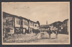 VALONA SCALO. Cartolina di Valona con 5 + 10 cent Leoni annullato ...