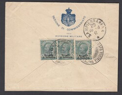 PIROSCAFO POSTALE INDIA. Busta con 3x5 cent Leoni Tripoli di Barberia ...