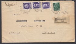 TIENTSIN. Busta raccomandata con 25 cent + 3x50 cent Imperiale ...