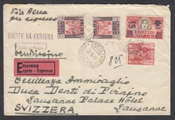 DESTINAZIONE SVIZZERA. Busta espresso via aerea da Tripoli per la ...