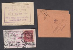 1918 POSTA AEREA TRANSADRIATICA. Lotto composto da 3 frammenti di cui ...