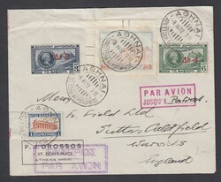 1932 POSTA AEREA GRECIA. Busta via aerea da Atene per l'Inghilterra ...