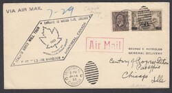 1933 CROCIERA DEL DECENNALE. Aerogramma affrancato 2 + 6 cent Canada ...