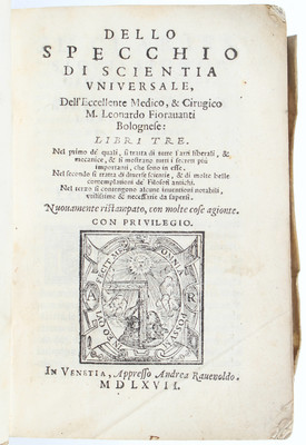 Fioravanti, Dello specchio di scientia universale