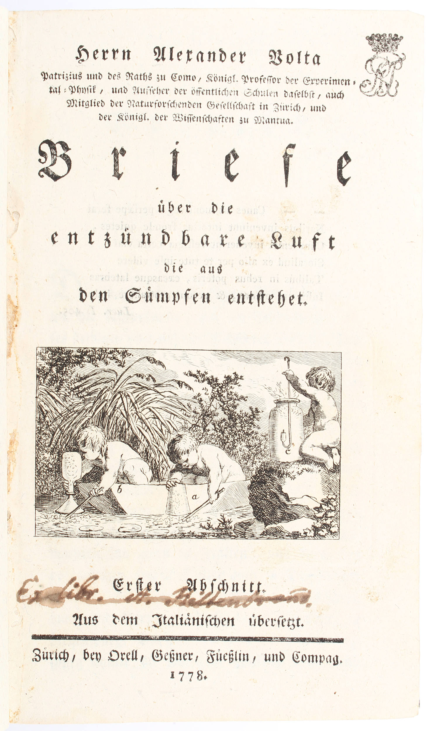 Volta, Briefe über die entzündbare Luft/ 2 Bde.