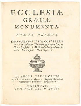 Cotelerius, Ecclesiae Graecae, 2 Bde.