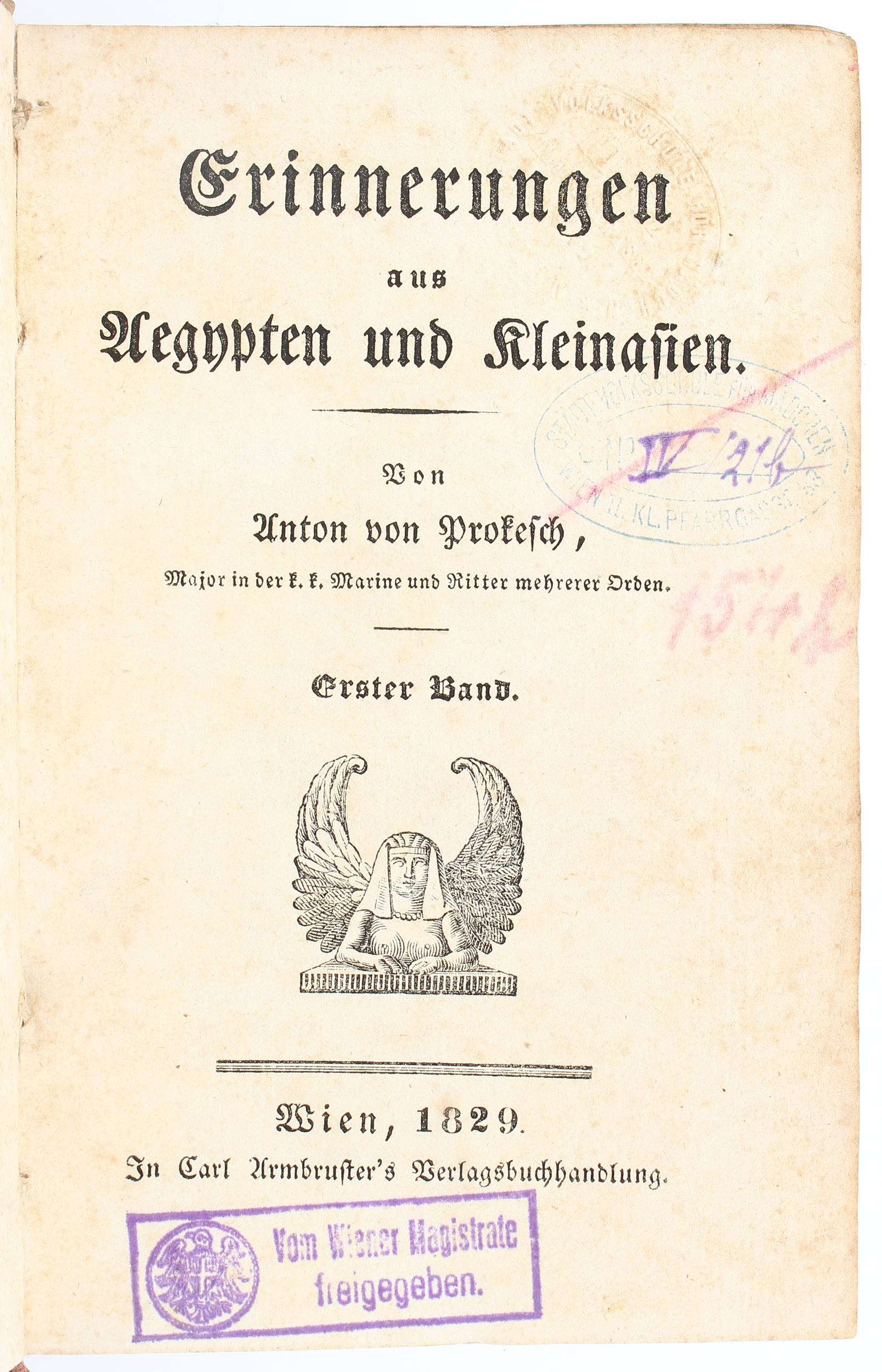 Prokesch-Osten, Erinnerungen. 3 Bde.