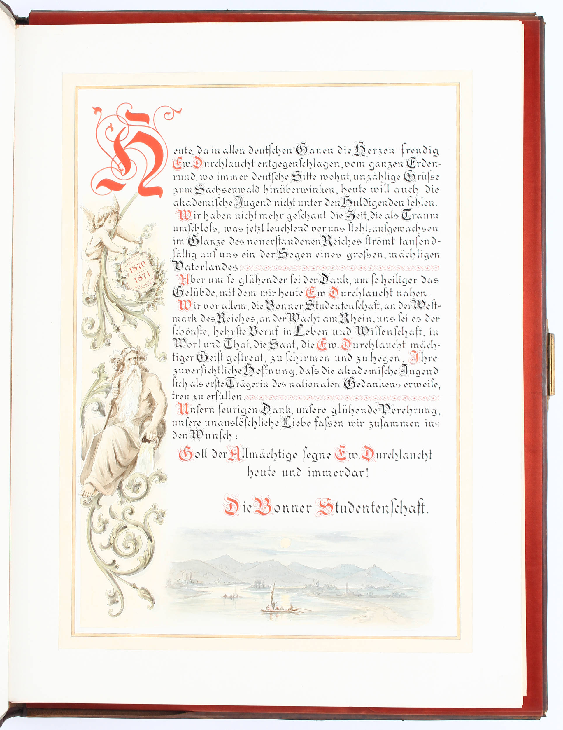 Bonn, Glückwunschadresse der Studentenschaft. 1893