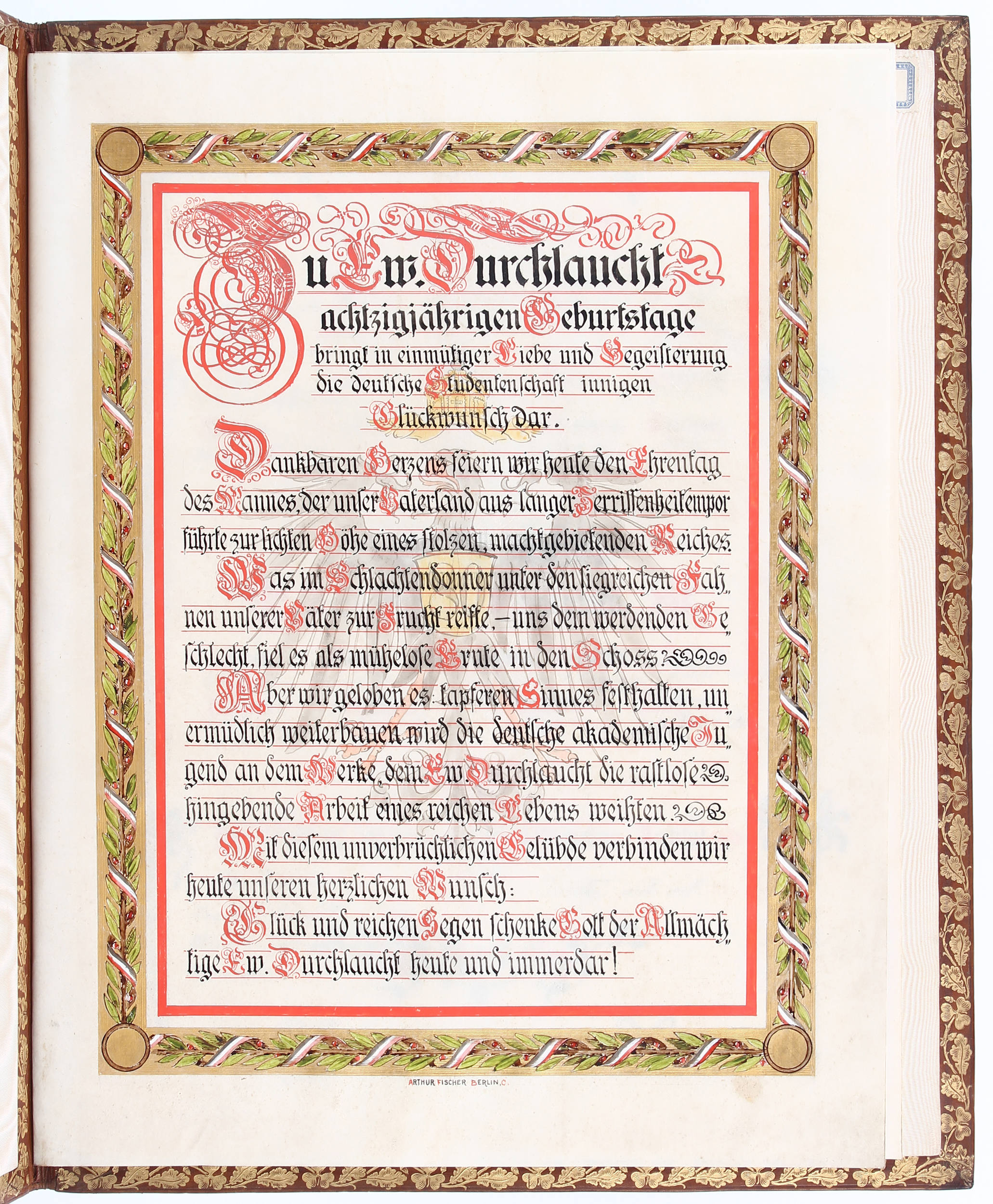 Studentenschaft, Glückwunschadresse. 1895