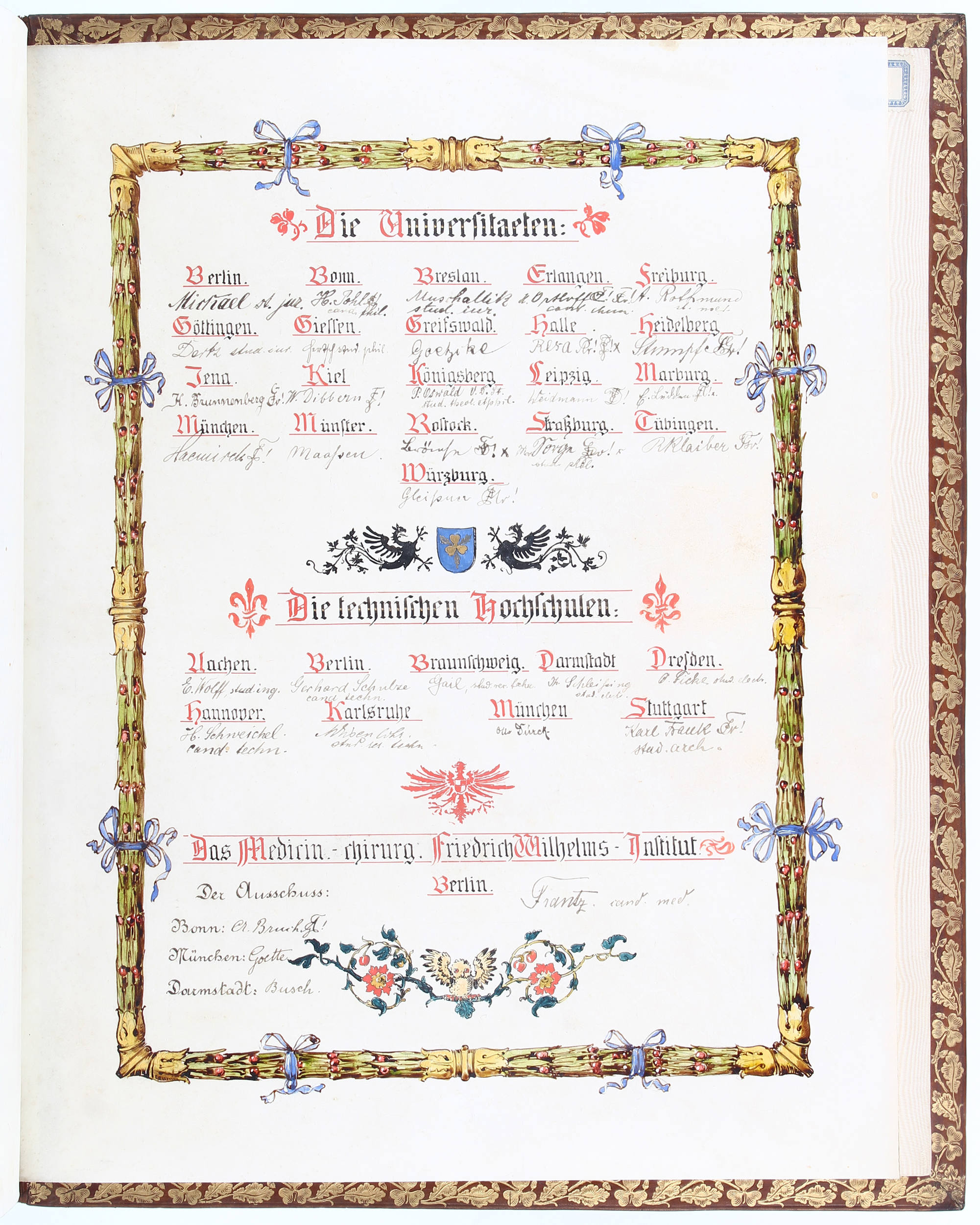 Studentenschaft, Glückwunschadresse. 1895