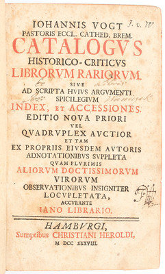 Vogt, Catalogus/3 Bde.