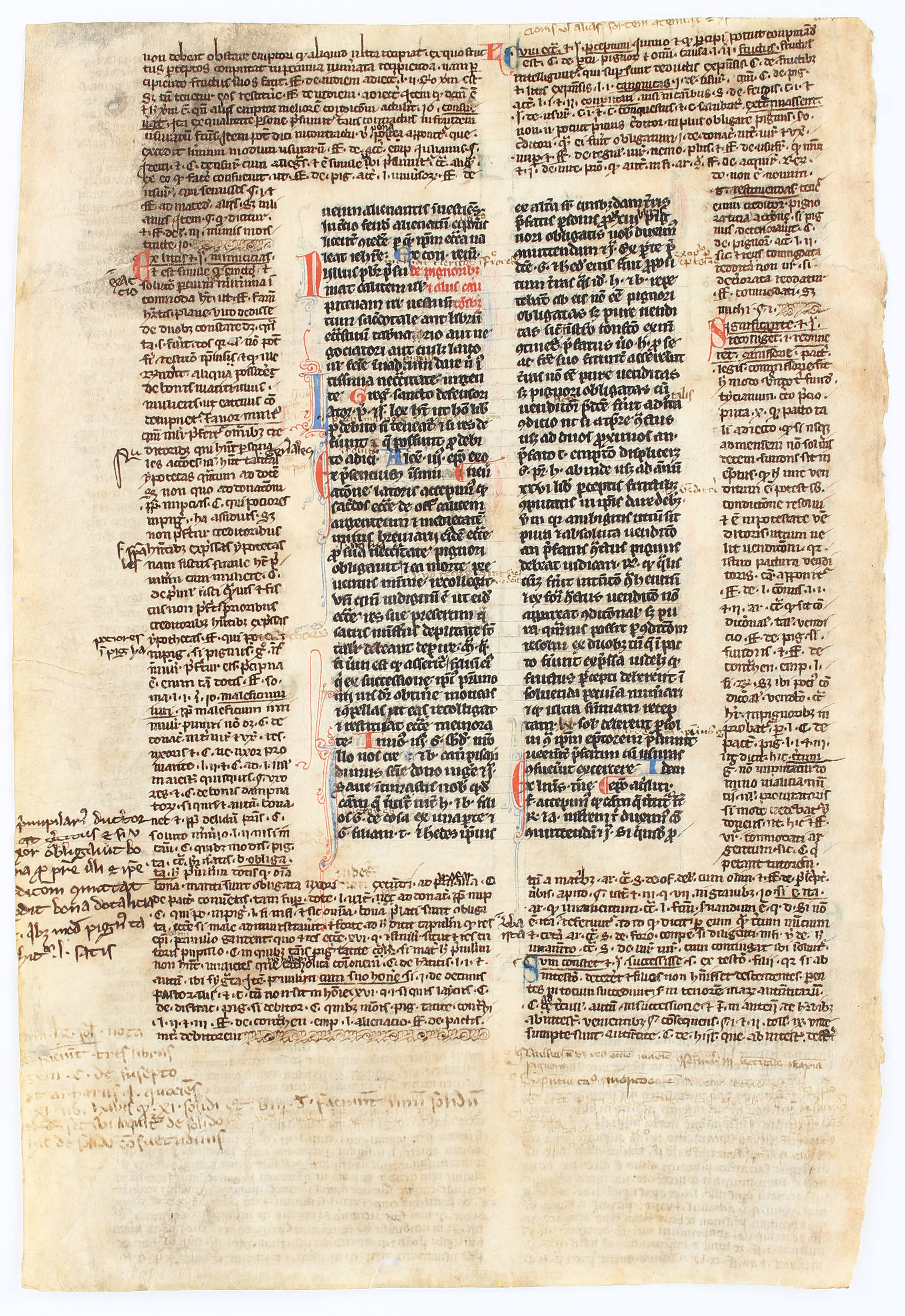 Gregorius IX., Decretales. Einzelblatt