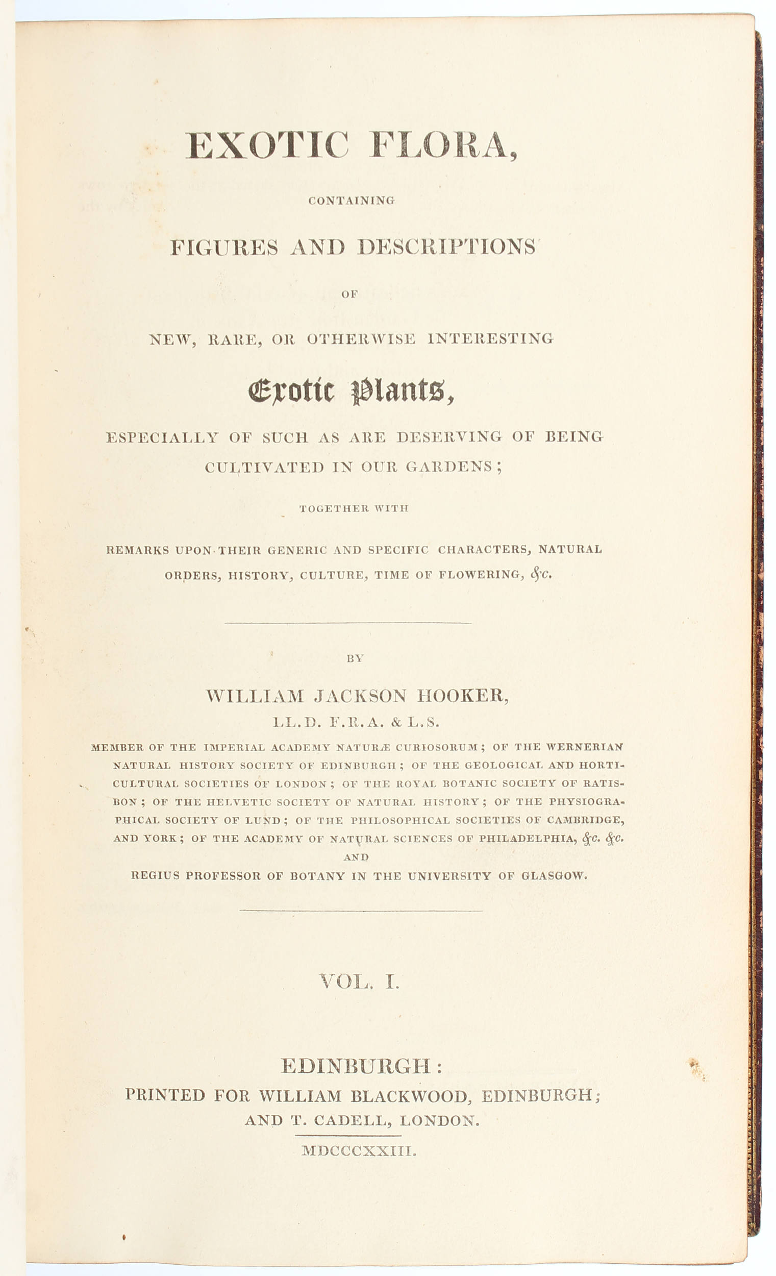 Hooker, Exotic flora. 3 Bde.