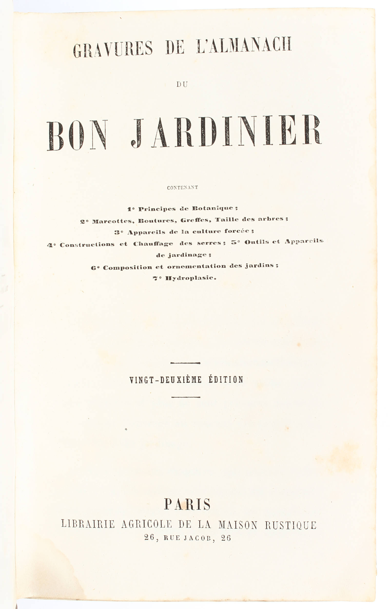 Gravures de l'Almanach du Bon Jardinier