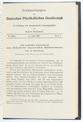 Einstein, Drei Aufsätze (in: DPG 1916/17). 2 Bde.