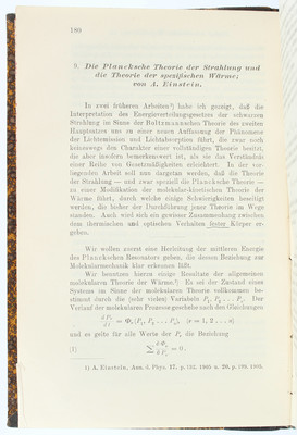 Einstein, Strahlung (in: Ann. Phys. 22)