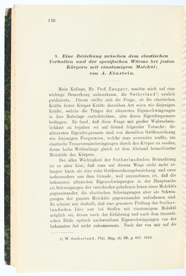 Einstein, Sammelband Separatdrucke