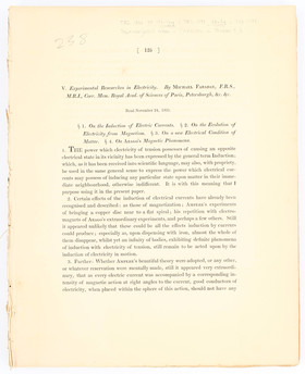 Faraday, Experimental researches