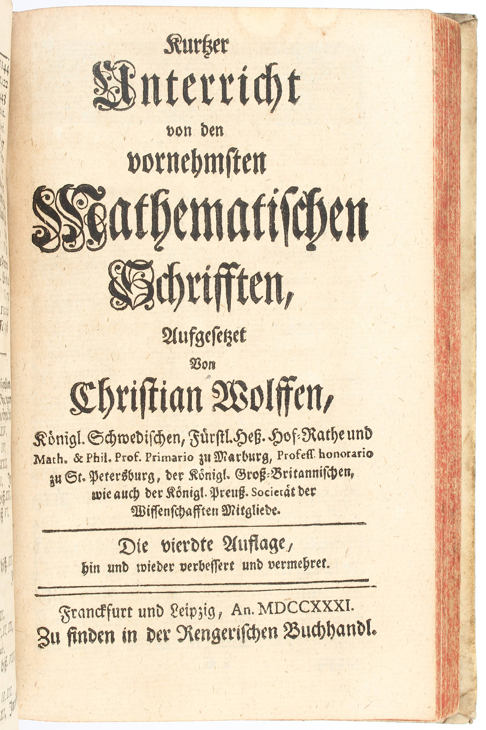 Wolff, Mathematische Wissenschaften. 2 Bde.