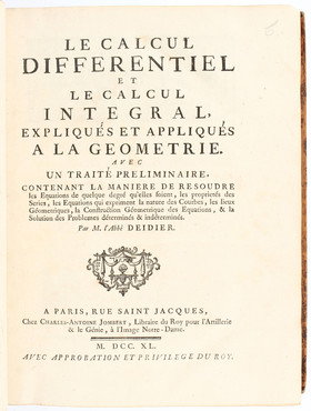 Deidier, Calcul differentiel