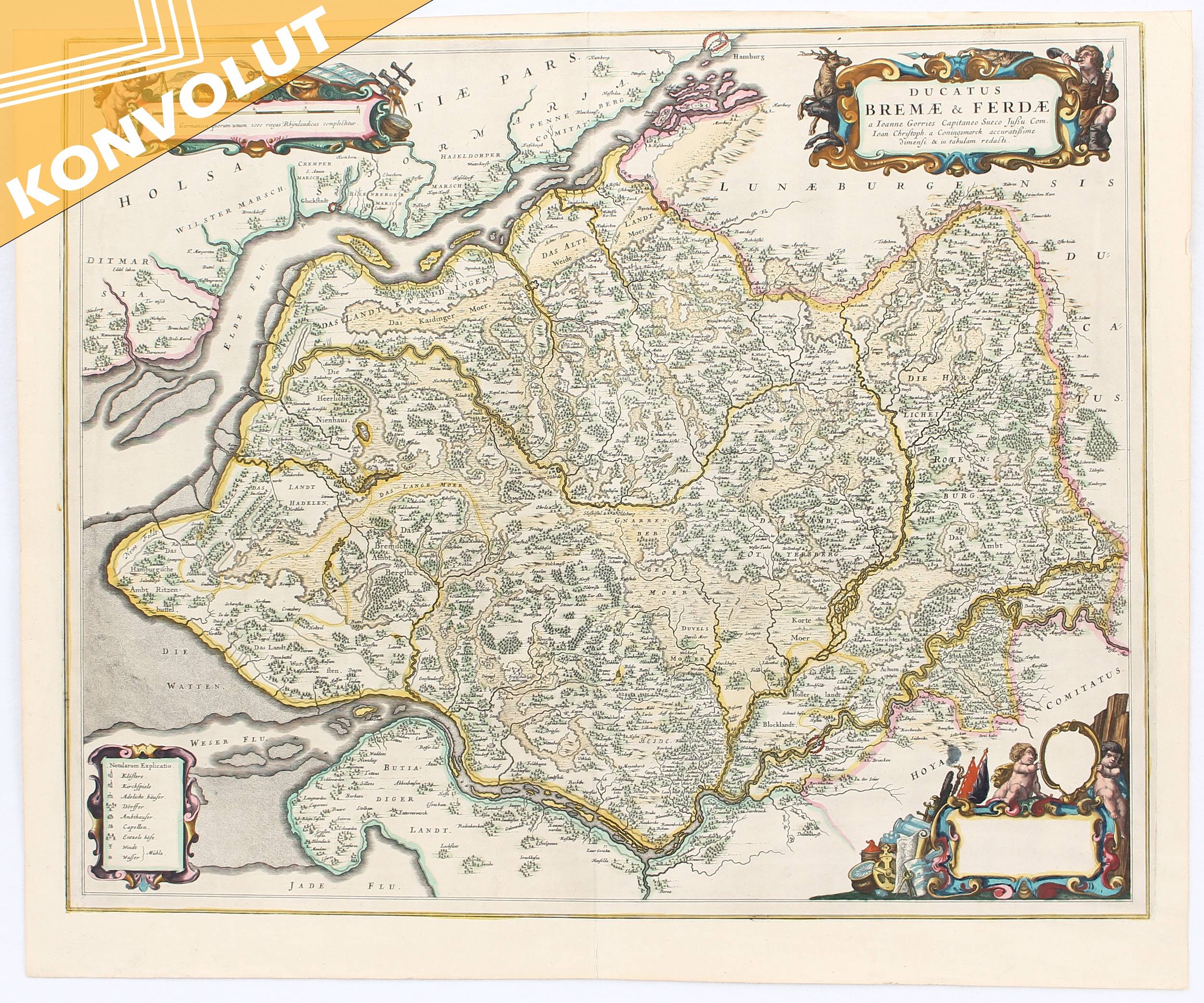 Bremen und Verden. 4 Bll. Blaeu, Jannsonius u.a.